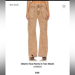Miami vice pants in tan wash